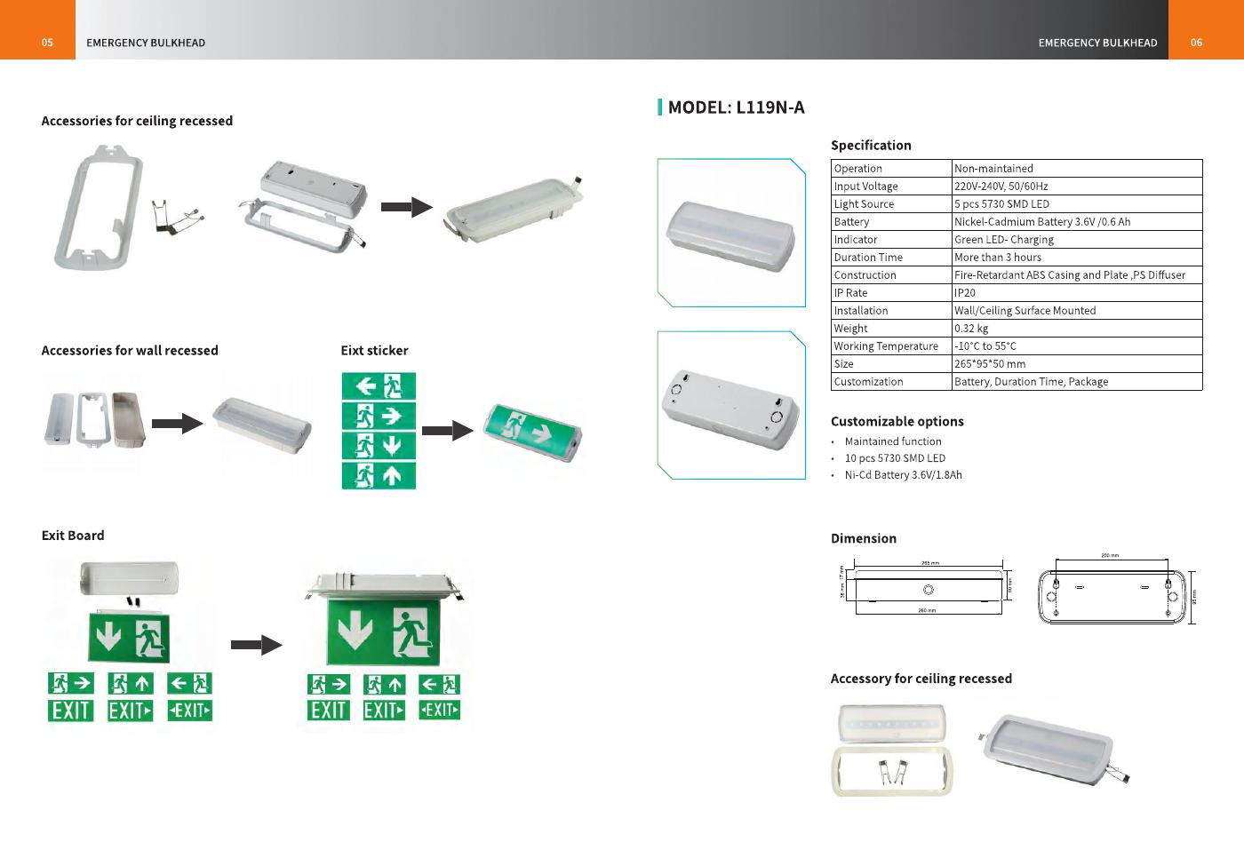 L119N-A catalog specifications