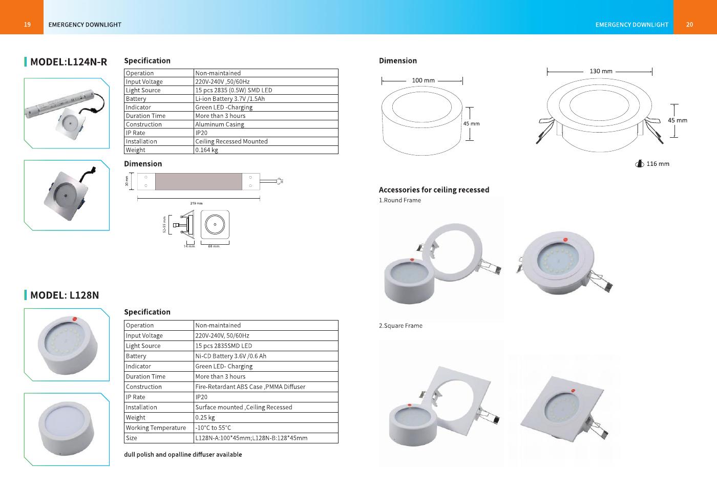 L124N-R Emergency Downlight