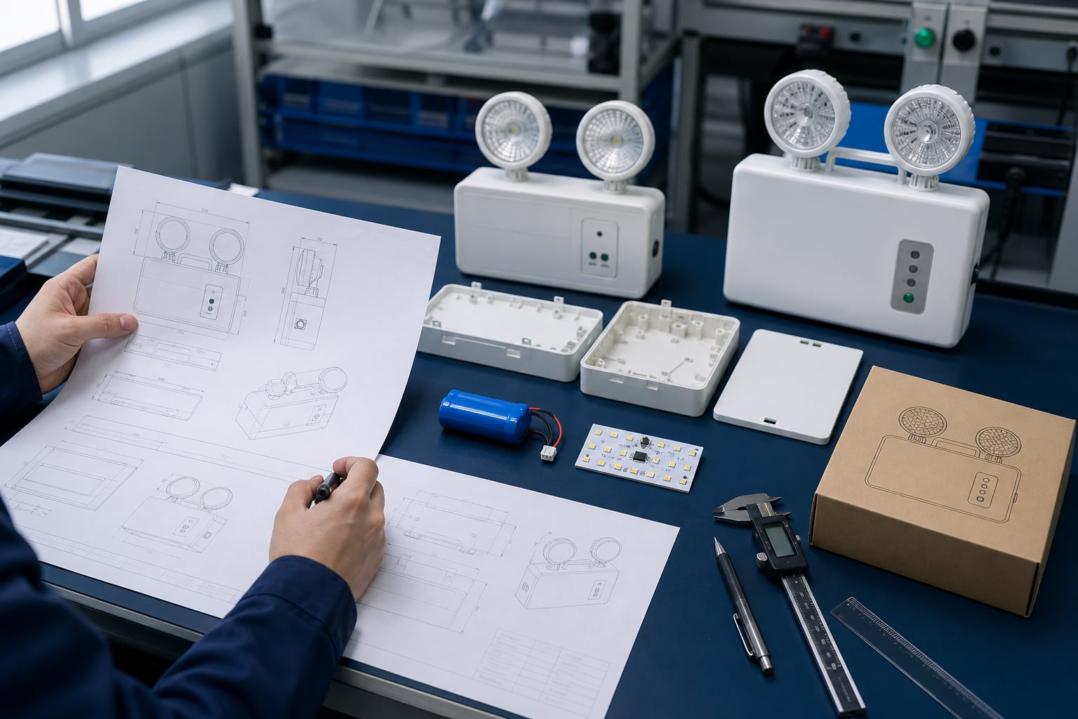Emergency light OEM and ODM product development workspace